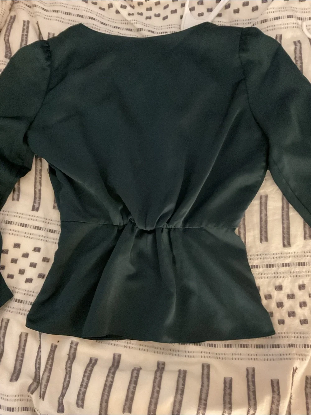 J. Crew Deep Green Satin Button-Front Blouse Jacket
